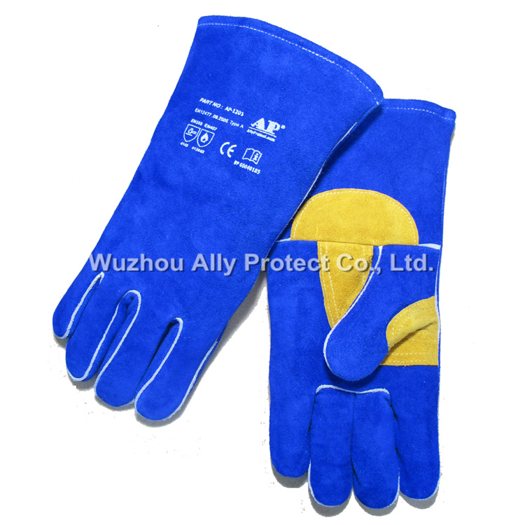 AP-1201 Blue Patched Palm Welding Gloves