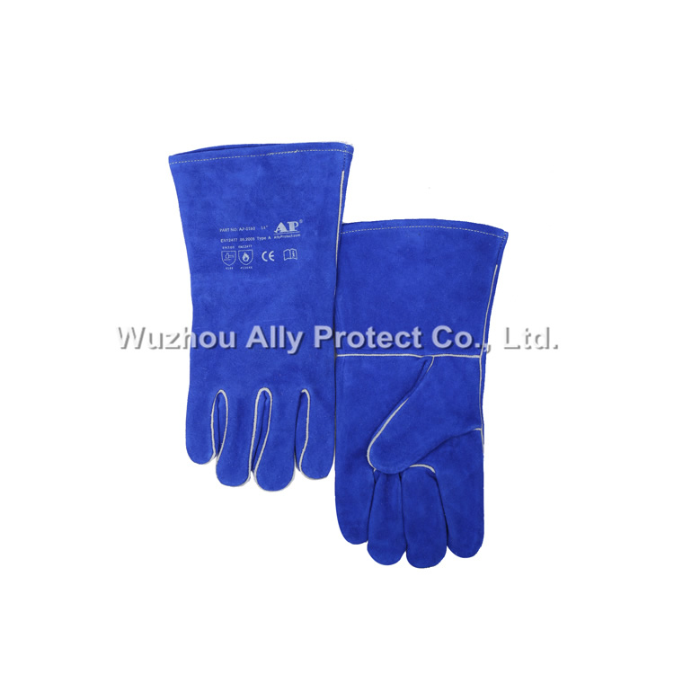 AP-0160 Blue Welding Leather Gloves